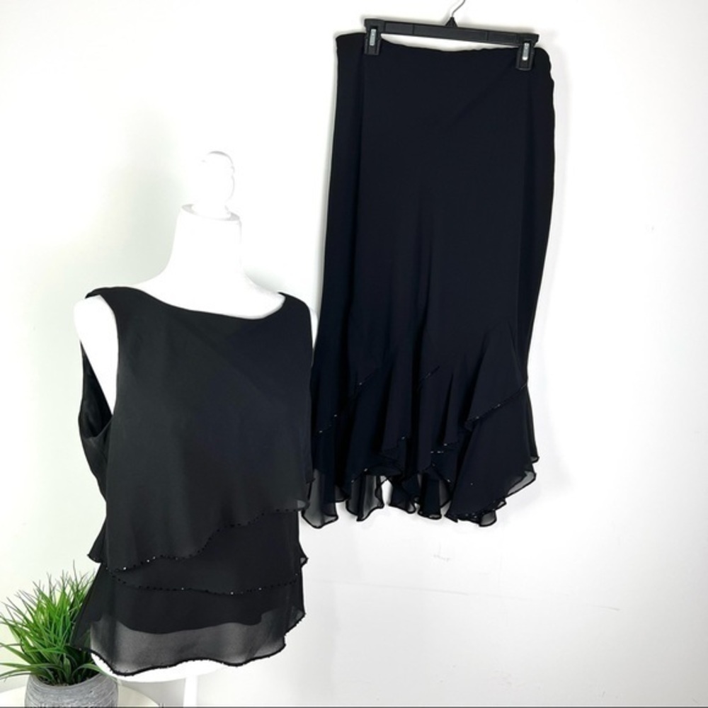 Skirt and Top Set Womens black sparkle READ BELOW